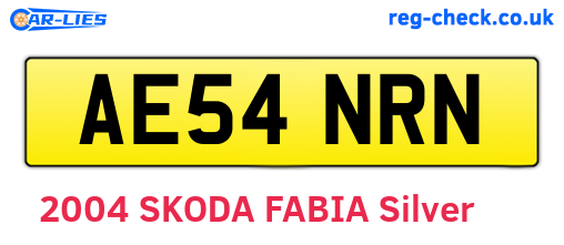 AE54NRN are the vehicle registration plates.