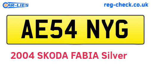 AE54NYG are the vehicle registration plates.