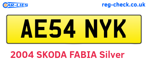 AE54NYK are the vehicle registration plates.