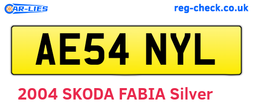 AE54NYL are the vehicle registration plates.