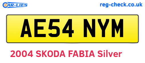 AE54NYM are the vehicle registration plates.