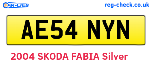 AE54NYN are the vehicle registration plates.