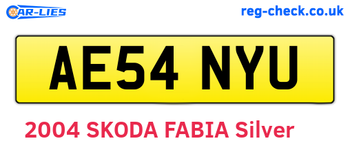 AE54NYU are the vehicle registration plates.