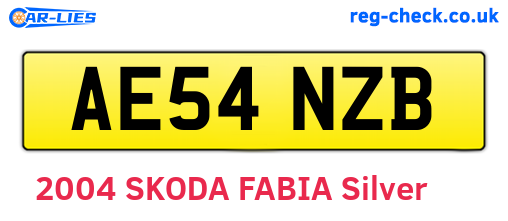 AE54NZB are the vehicle registration plates.