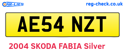 AE54NZT are the vehicle registration plates.