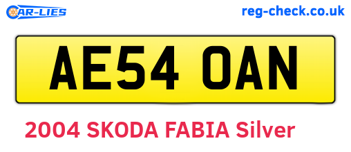 AE54OAN are the vehicle registration plates.