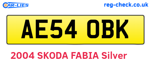 AE54OBK are the vehicle registration plates.