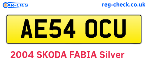 AE54OCU are the vehicle registration plates.