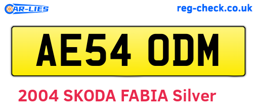 AE54ODM are the vehicle registration plates.