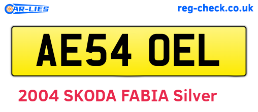 AE54OEL are the vehicle registration plates.