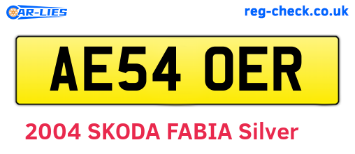AE54OER are the vehicle registration plates.