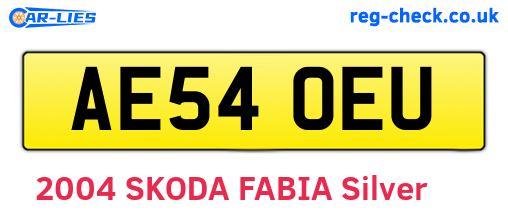 AE54OEU are the vehicle registration plates.