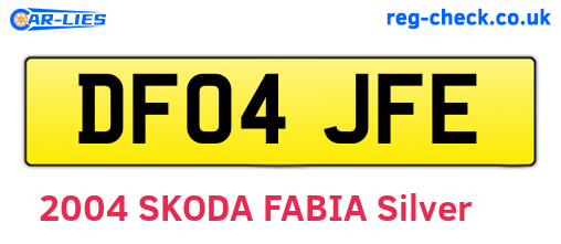 DF04JFE are the vehicle registration plates.