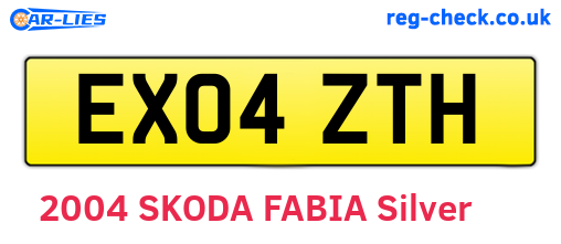 EX04ZTH are the vehicle registration plates.