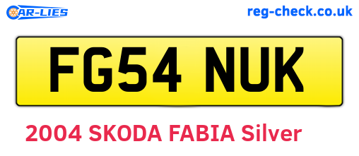 FG54NUK are the vehicle registration plates.