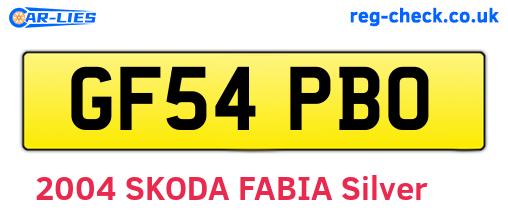 GF54PBO are the vehicle registration plates.