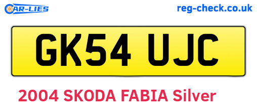 GK54UJC are the vehicle registration plates.