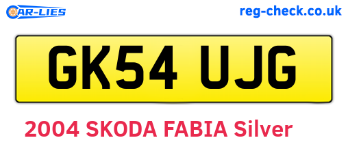 GK54UJG are the vehicle registration plates.