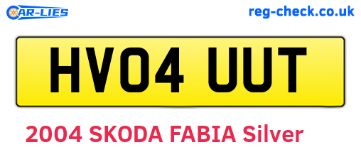 HV04UUT are the vehicle registration plates.