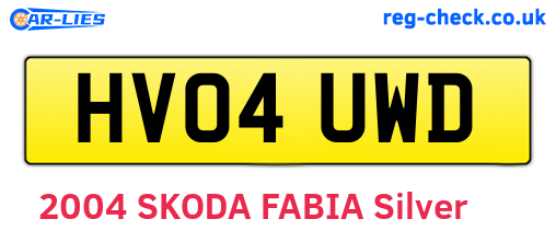 HV04UWD are the vehicle registration plates.
