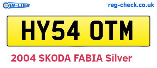 HY54OTM are the vehicle registration plates.