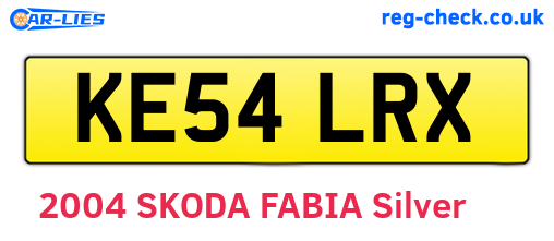 KE54LRX are the vehicle registration plates.