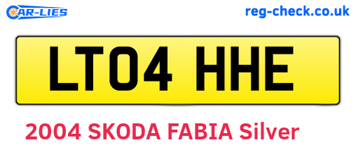 LT04HHE are the vehicle registration plates.