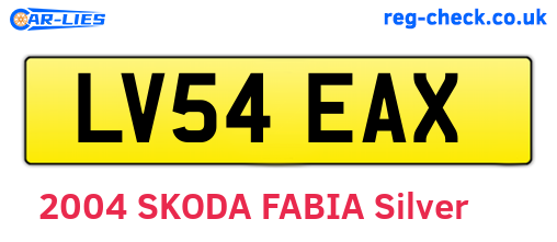 LV54EAX are the vehicle registration plates.