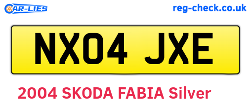 NX04JXE are the vehicle registration plates.