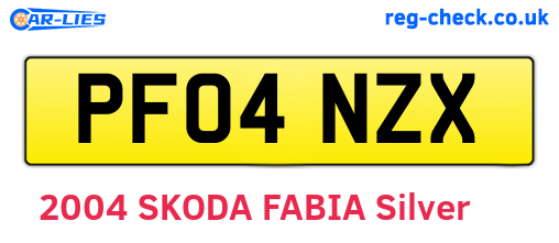 PF04NZX are the vehicle registration plates.