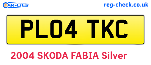 PL04TKC are the vehicle registration plates.