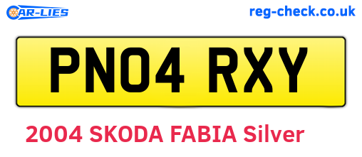 PN04RXY are the vehicle registration plates.