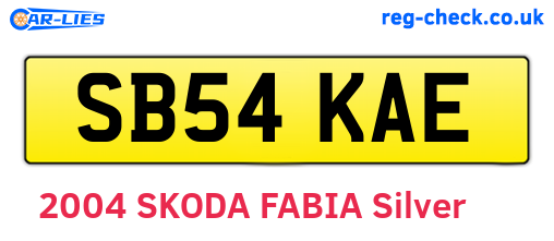 SB54KAE are the vehicle registration plates.