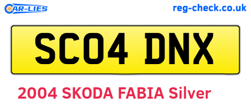 SC04DNX are the vehicle registration plates.