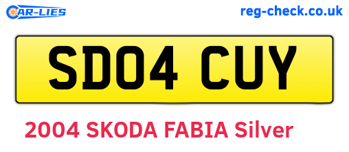 SD04CUY are the vehicle registration plates.