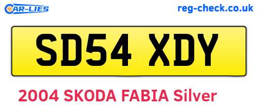 SD54XDY are the vehicle registration plates.