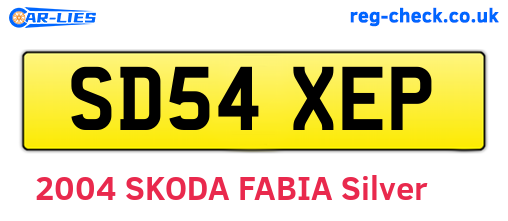 SD54XEP are the vehicle registration plates.