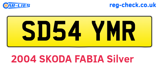 SD54YMR are the vehicle registration plates.