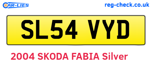 SL54VYD are the vehicle registration plates.