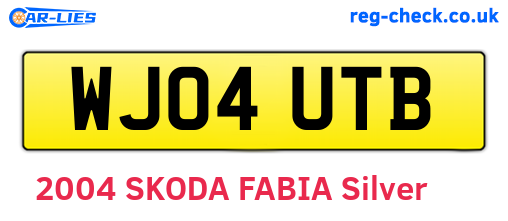 WJ04UTB are the vehicle registration plates.
