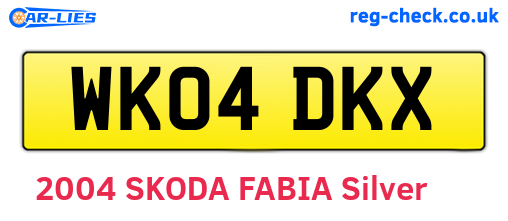 WK04DKX are the vehicle registration plates.