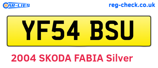 YF54BSU are the vehicle registration plates.