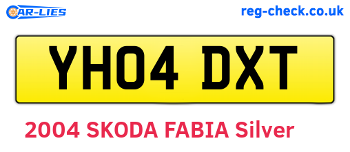 YH04DXT are the vehicle registration plates.