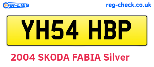 YH54HBP are the vehicle registration plates.