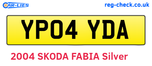 YP04YDA are the vehicle registration plates.