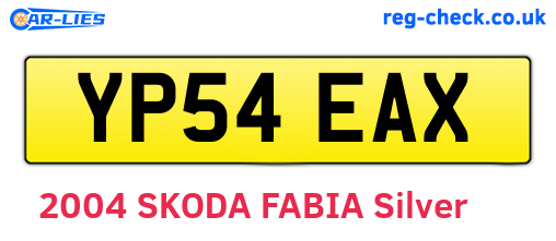 YP54EAX are the vehicle registration plates.