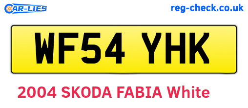 WF54YHK are the vehicle registration plates.
