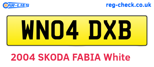WN04DXB are the vehicle registration plates.