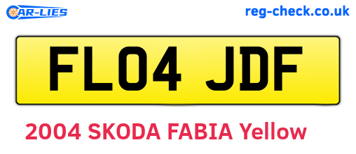 FL04JDF are the vehicle registration plates.