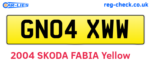 GN04XWW are the vehicle registration plates.